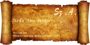 Széles Andor névjegykártya